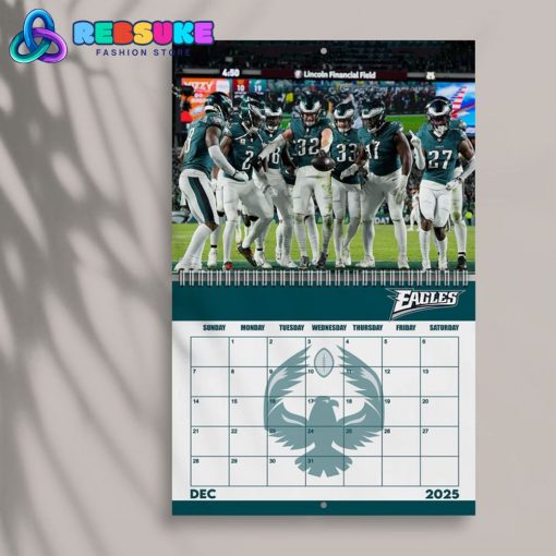 Philadelphia Eagles Happy New Year 2025 Wall Hanging Calendar