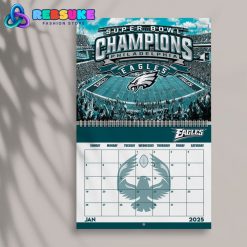 Philadelphia Eagles Happy New Year 2025 Wall Hanging Calendar