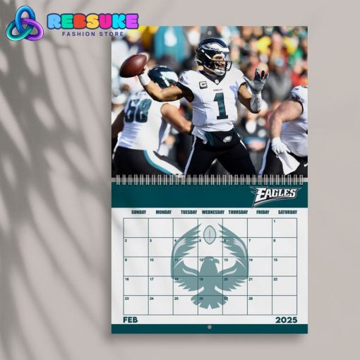 Philadelphia Eagles Happy New Year 2025 Wall Hanging Calendar