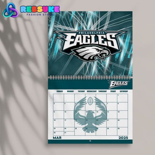 Philadelphia Eagles Happy New Year 2025 Wall Hanging Calendar