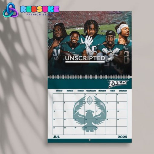 Philadelphia Eagles Happy New Year 2025 Wall Hanging Calendar