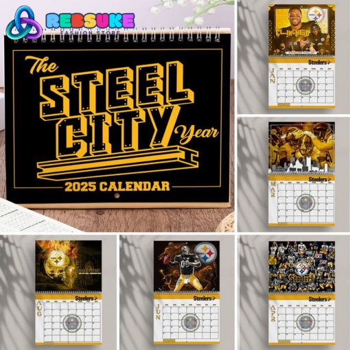 Pittsburgh Steelers Happy New Year 2025 Wall Hanging Calendar