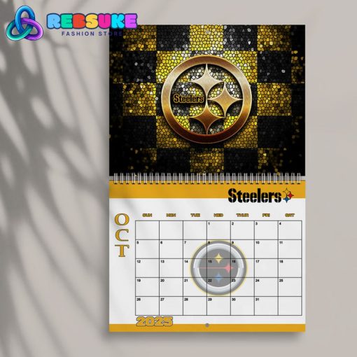 Pittsburgh Steelers Happy New Year 2025 Wall Hanging Calendar