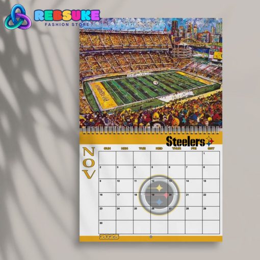 Pittsburgh Steelers Happy New Year 2025 Wall Hanging Calendar