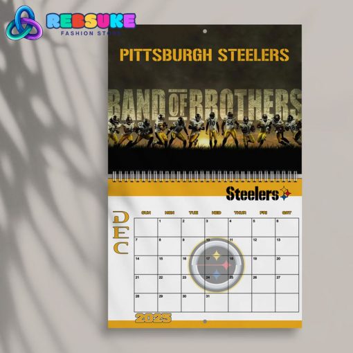 Pittsburgh Steelers Happy New Year 2025 Wall Hanging Calendar