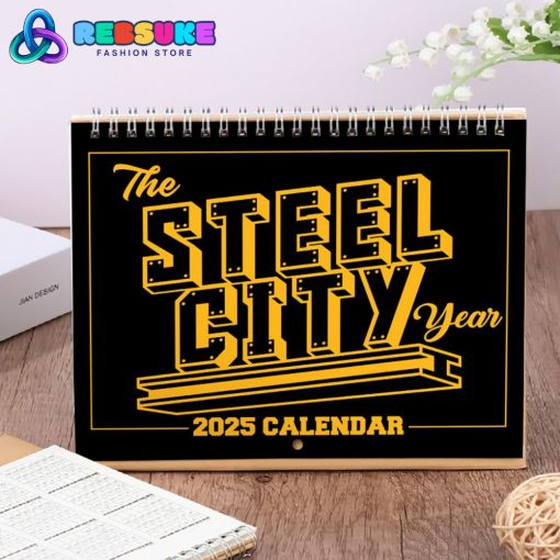 Pittsburgh Steelers Happy New Year 2025 Wall Hanging Calendar