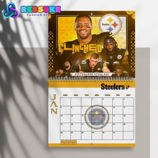 Pittsburgh Steelers Happy New Year 2025 Wall Hanging Calendar