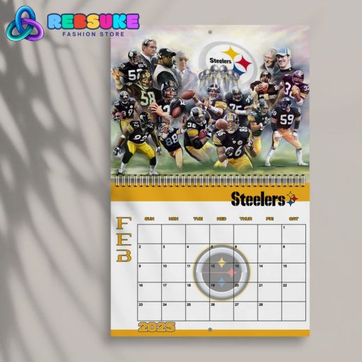 Pittsburgh Steelers Happy New Year 2025 Wall Hanging Calendar