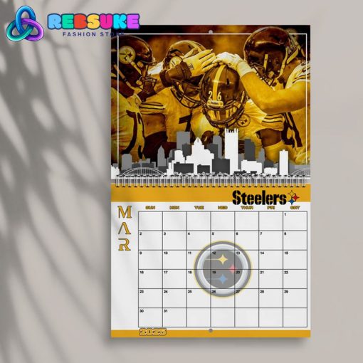 Pittsburgh Steelers Happy New Year 2025 Wall Hanging Calendar