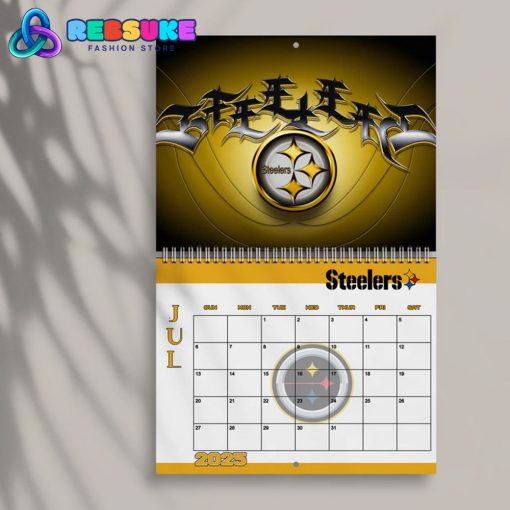 Pittsburgh Steelers Happy New Year 2025 Wall Hanging Calendar