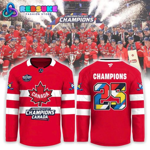 Canada Fanatics Steel 2025 4 Nations Face Off Champions Hockey Jersey