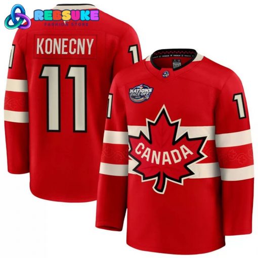 Canada Hockey 4 Nations Face-Off Travis Konecny #11 Hockey Jersey