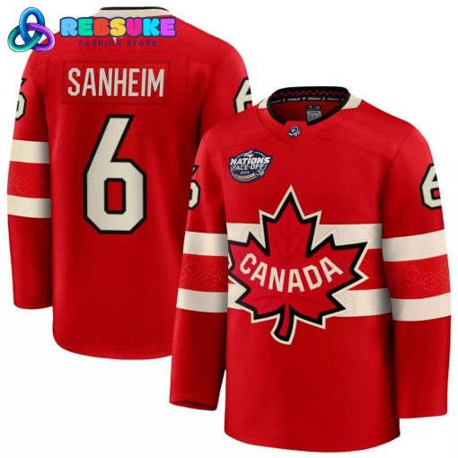 Canada Hockey 4 Nations Face-Off Travis Sanheim #6 Hockey Jersey