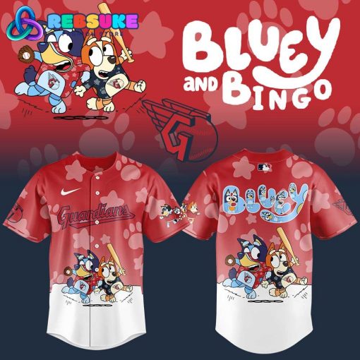 Cleveland Guardians Bluey and Bingo Baseball Jersey