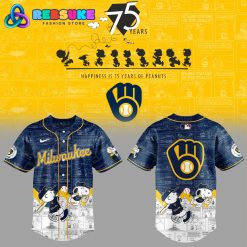 Milwaukee Brewers 75th Anniversary of Peanuts Baseball Jersey