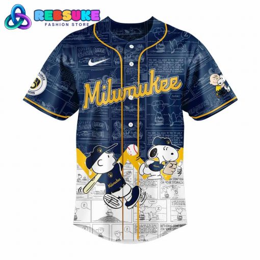 Milwaukee Brewers 75th Anniversary of Peanuts Baseball Jersey