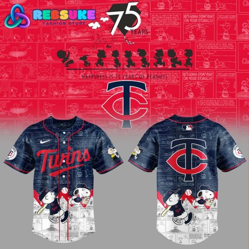 Minnesota Twins 75th Anniversary of Peanuts Baseball Jersey