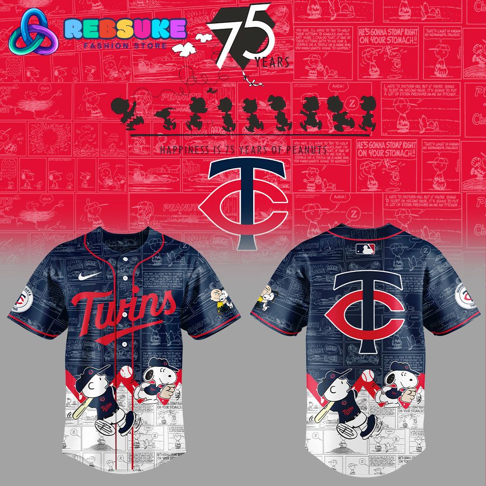 Minnesota Twins 75th Anniversary of Peanuts Baseball Jersey Minnesota Twins 75th Anniversary of Peanuts Baseball Jersey