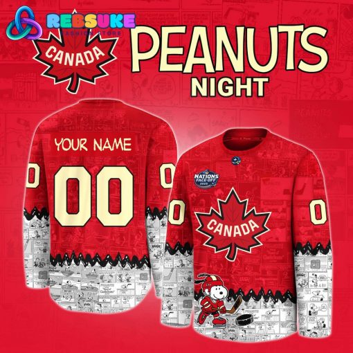 NHL 4 Nations Canada x Anniversary of Peanuts Hockey Jersey