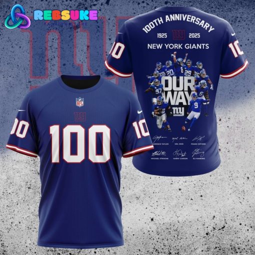 New York Giants NFL 100th Anniversary Hoodie 2025