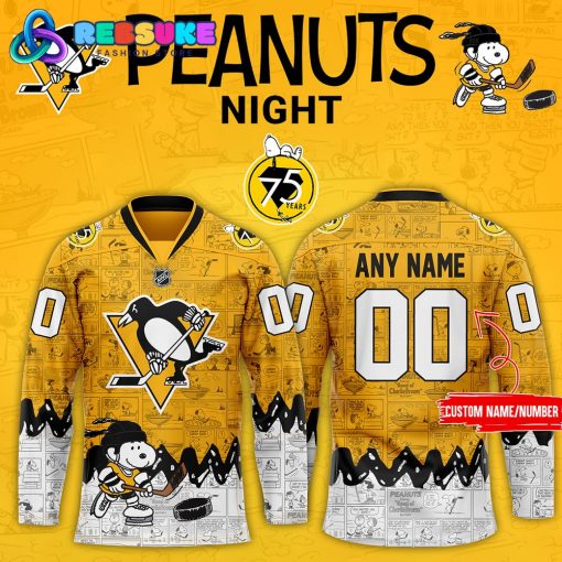 Pittsburgh Penguins 75th Anniversary of Peanuts Hockey Jersey