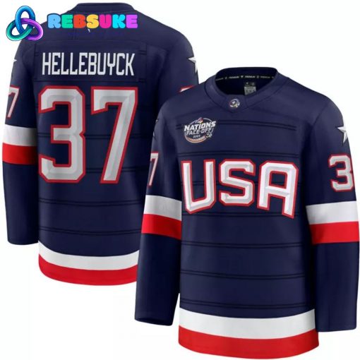 USA Hockey 4 Nations Face-Off Connor Hellebuyck #37 Hockey Jersey