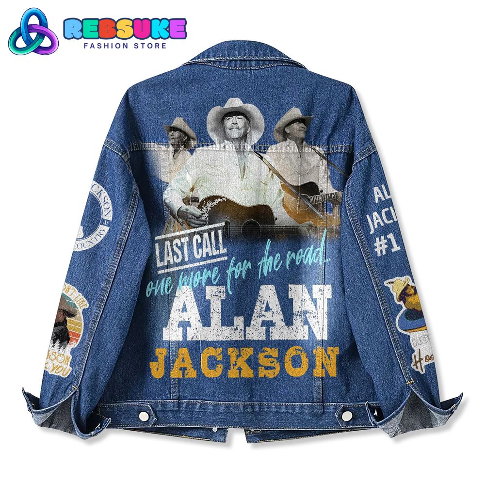 Alan Jackson Last Call One More For The Road Denim Jacket Alan Jackson Last Call One More For The Road Denim Jacket