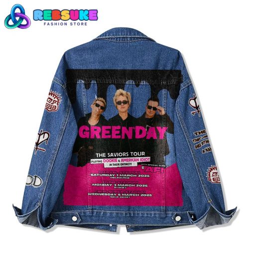 Green Day The Saviors Tour 2025 Denim Jacket