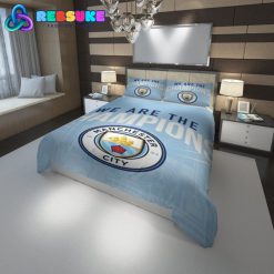 Manchester City FC Logo We Are The Champions Bedding Set