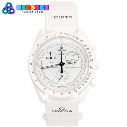 Swatch x Omega Bioceramic Moonswatch Mission To Moonphase Snoopy White