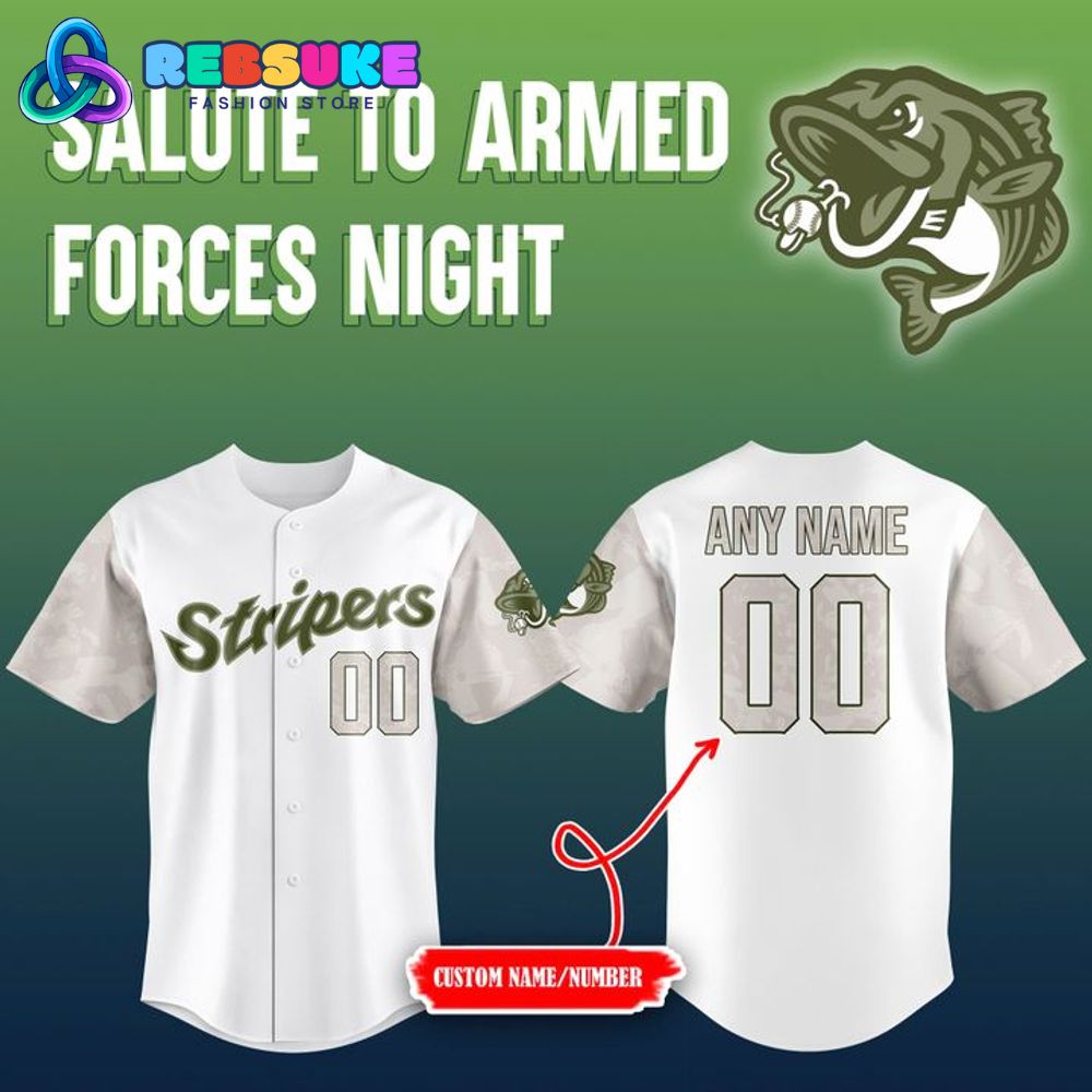 Gwinnett Stripers 2025 Salute to Armed Forces Night Baseball Jersey Gwinnett Stripers 2025 Salute to Armed Forces Night Baseball Jersey