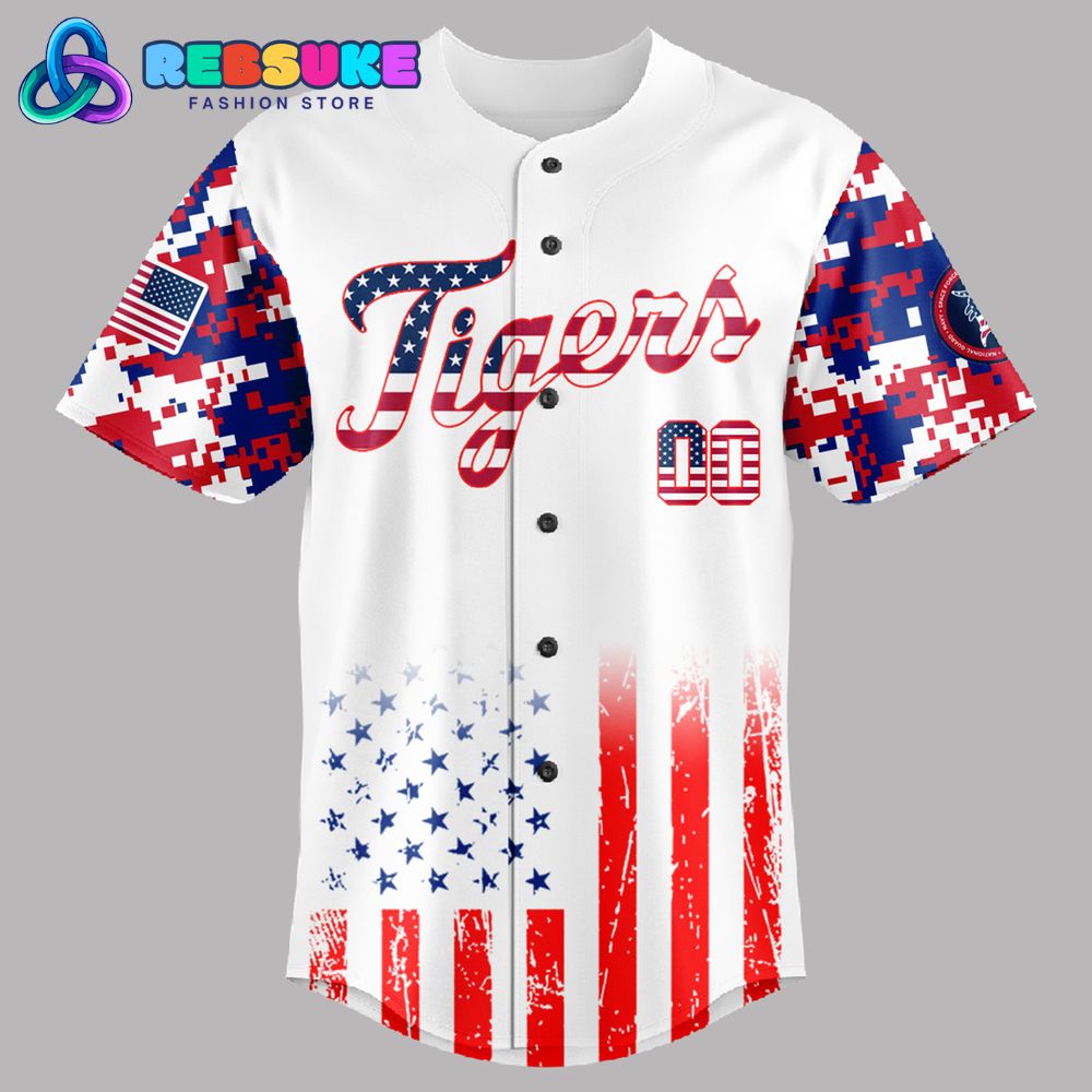 Detroit Tigers MLB x The 4th of July x Military Jersey 2025 Detroit Tigers MLB x The 4th of July x Military Jersey 2025