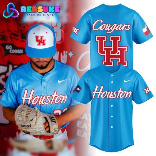 Houston Cougars Baseball Blue 2025 City Connect Baseball Jersey