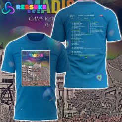 Coldplay Madison Camp Randall Stadium 2025 Tour Blue Shirt