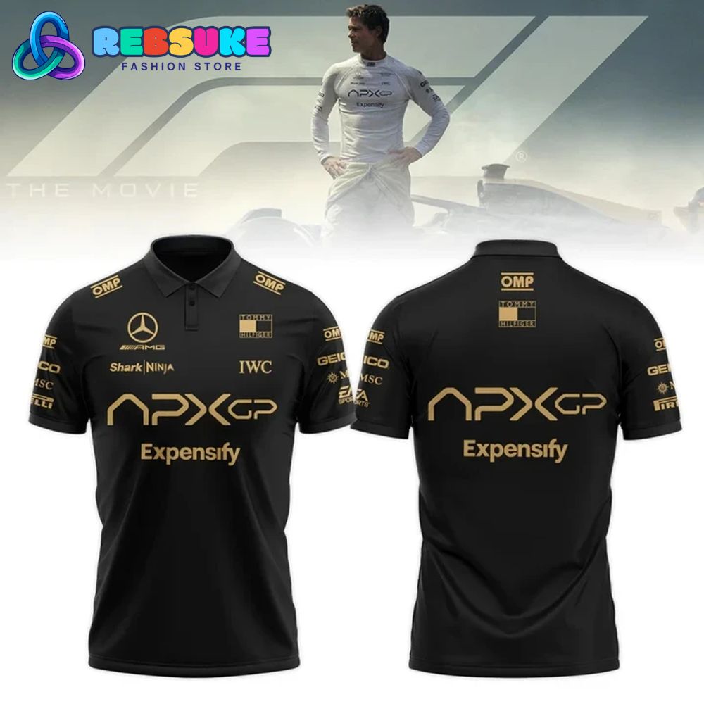 F1 The Movie 2025 APXGP “Brad Pitt” Limited Polo Shirt - Black