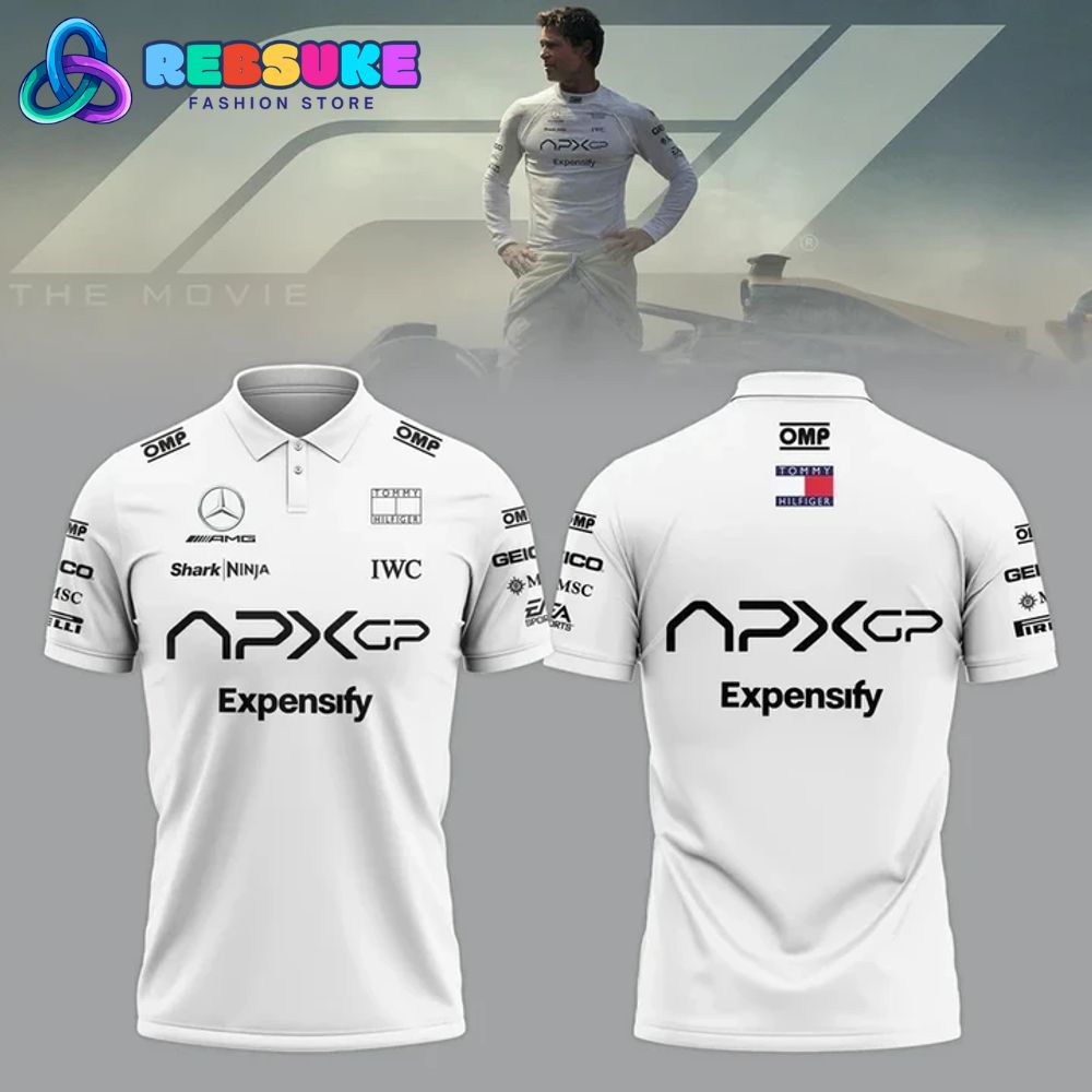 F1 The Movie 2025 APXGP “Brad Pitt” Limited Polo Shirt - White