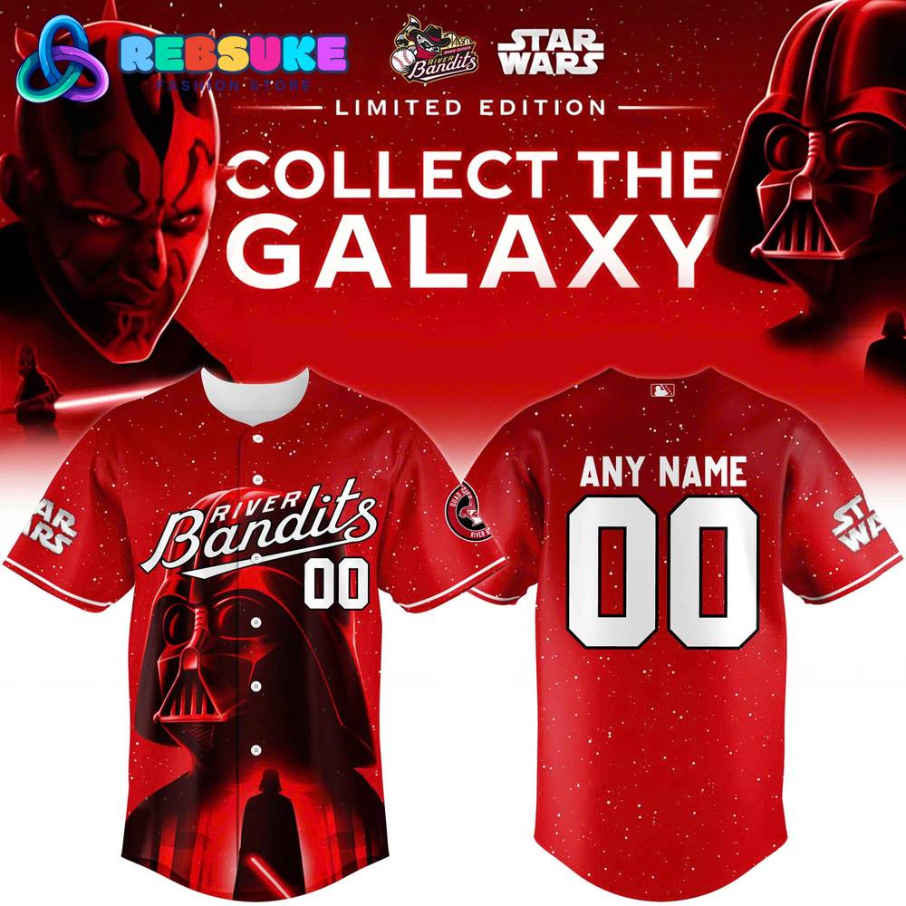 Quad Cities River Bandits x Star Wars Baseball Jersey 2025 - Darth Vader Quad Cities River Bandits x Star Wars Baseball Jersey 2025 - Darth Vader