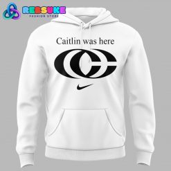Caitlin Clark New Logo White Caitlin was here Hoodie