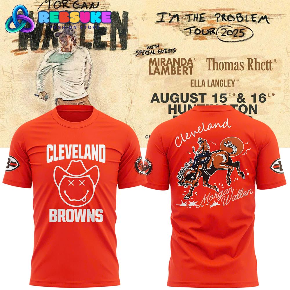 Cleveland Browns x Morgan Wallen Tour 2025 Orange Shirt