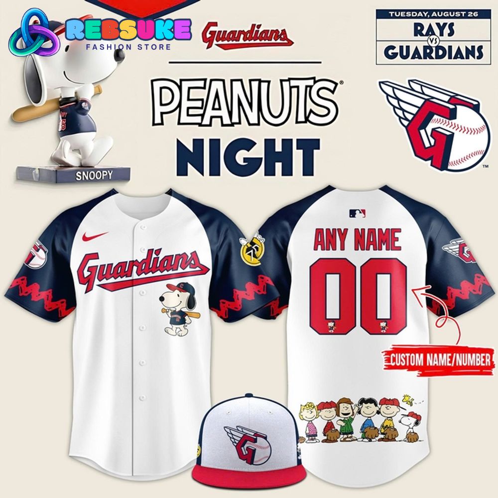 Cleveland Guardians x Peanuts Night Baseball Jersey 2025 Cleveland Guardians x Peanuts Night Baseball Jersey 2025