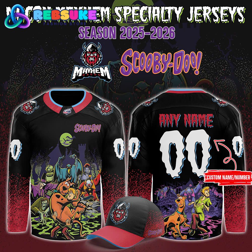 Macon Mayhem x ScooBy-Doo Night 2025 Hockey Jersey Macon Mayhem x ScooBy-Doo Night 2025 Hockey Jersey
