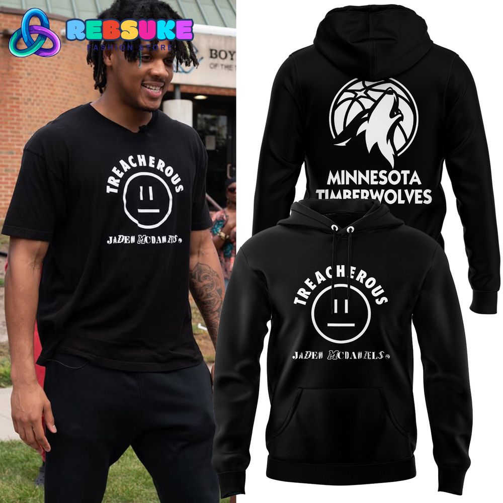Minnesota Timberwolves Jaden McDaniels Black Treacherous Hoodie Minnesota Timberwolves Jaden McDaniels Black Treacherous Hoodie
