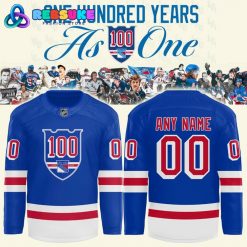 New York Rangers 100 Years Commemorative Logo Blue Hockey Jersey