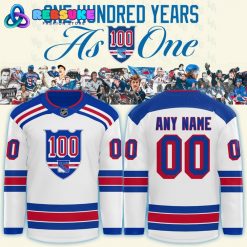 New York Rangers 100 Years Commemorative Logo White Hockey Jersey