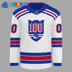 New York Rangers 100 Years Commemorative Logo White Hockey Jersey