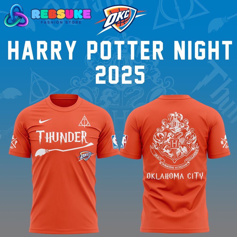 Oklahoma City Thunder x Harry Potter Night Orange Shirt 2025 Oklahoma City Thunder x Harry Potter Night Orange Shirt 2025