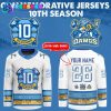 Roanoke Rail Yard Dawgs 10th Season Blue Hockey Jersey 2025