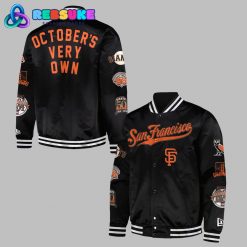 San Francisco 49ers Black Full-Snap Twill Satin Special Baseball Jacket