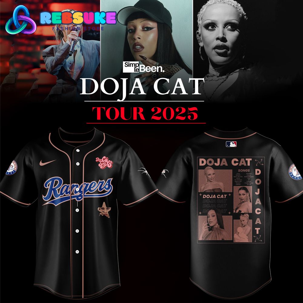 Texas Rangers x Doja Cat Tour 2025 Baseball Jersey Texas Rangers x Doja Cat Tour 2025 Baseball Jersey