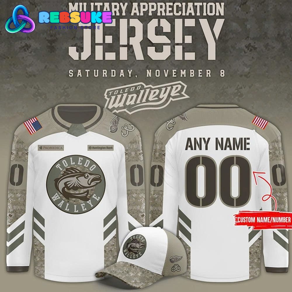 Toledo Walleye x Military Appreciation Day 2025 Hockey Jersey Toledo Walleye x Military Appreciation Day 2025 Hockey Jersey